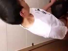 Asian boy caught jerking in toilet 23