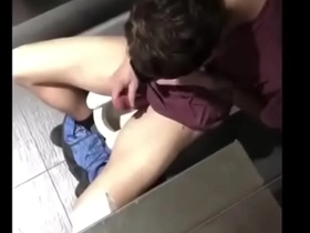 Asian boy caught jerking in toilet 25