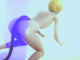 Yaoi femboy - sexy blonde catboy having sex - japanese asian manga anime film game porn
