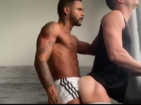 Caio&ian: black stud eats and fucks his bf's white bubble butt