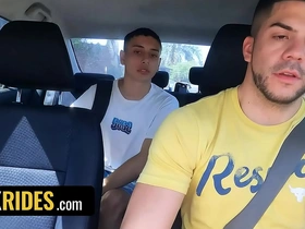 Hunk taxi driver fer froma breeds cute latino uriel simon in the middle of a park - dick rides